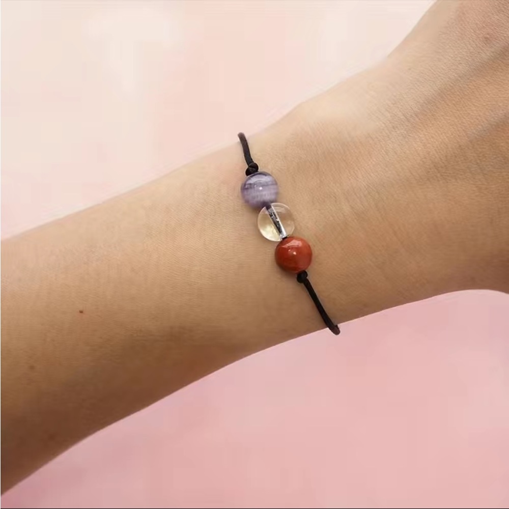 Health Natural Gemstones Crystals Beaded Adjustable Bracelet